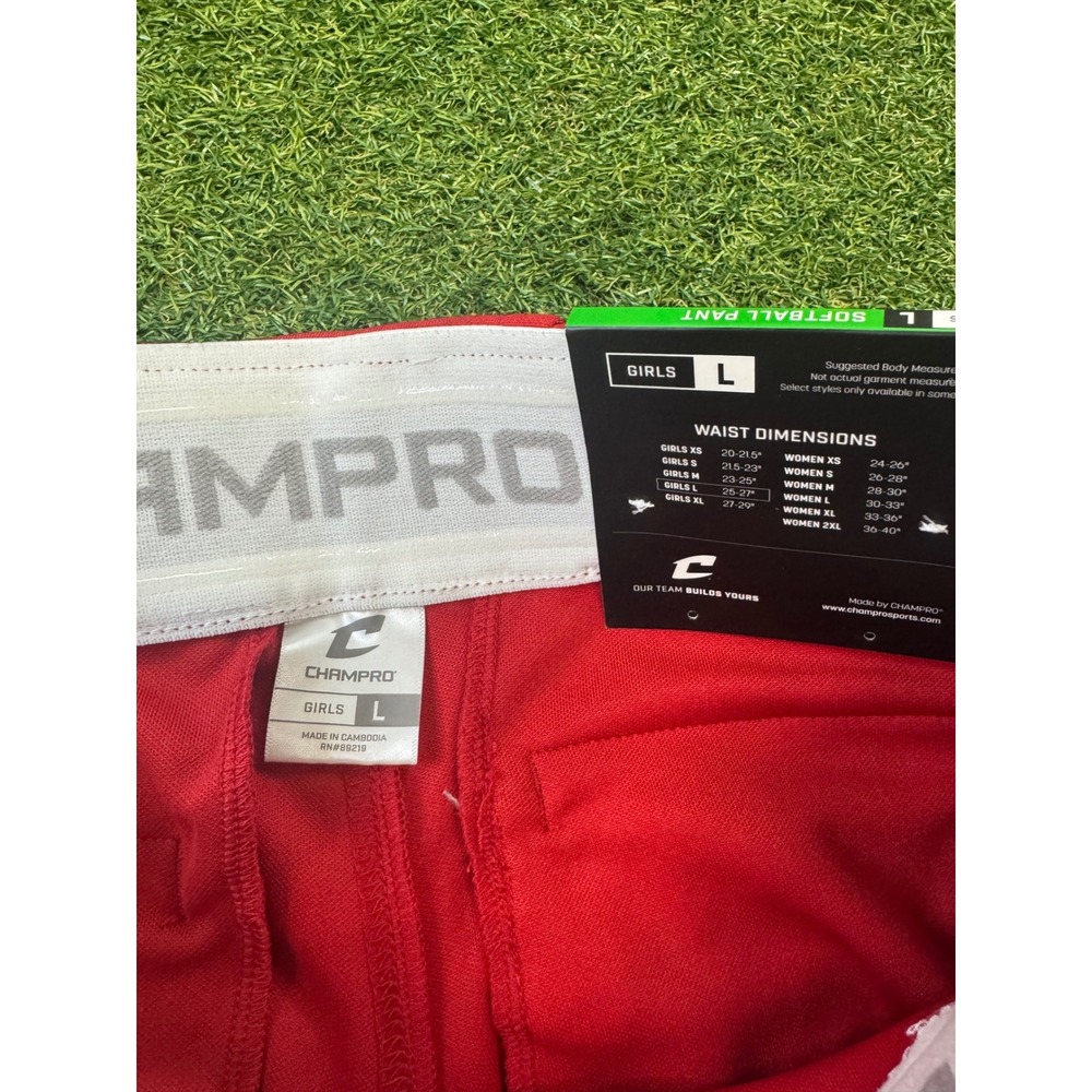 Champro Girls Large Red Fastpitch Softball Pants‎ Knicker Style BP11 Scarlet NEW - Picture 3 of 8
